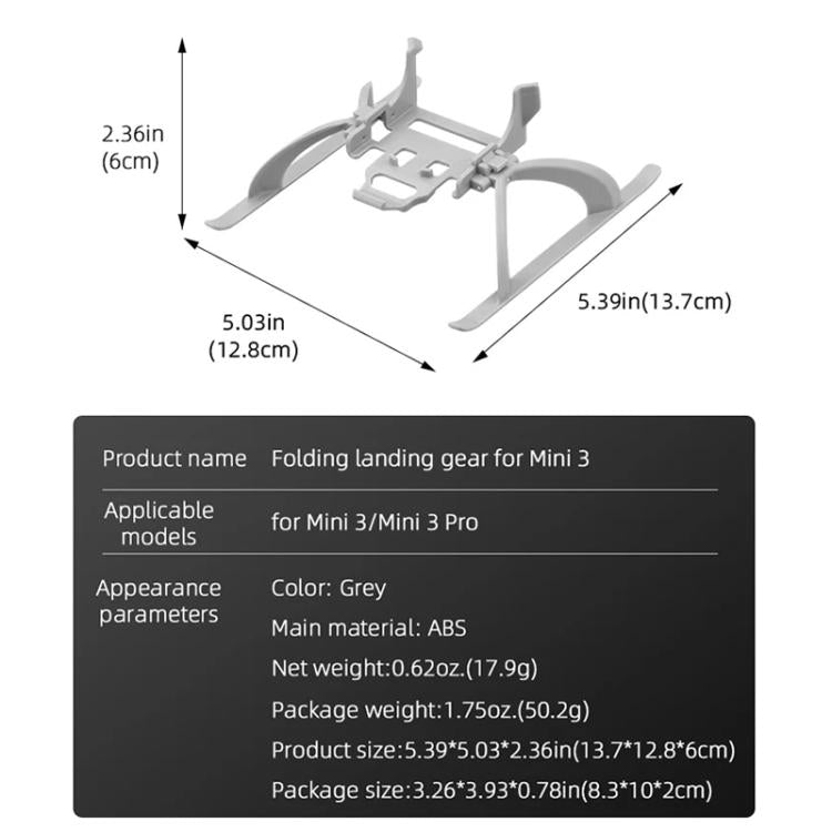 Soporte de entrenamiento con tren de aterrizaje elevado y plegable BRDRC para DJI Mini 3 / 3 Pro, For DJI Mini 3 / 3 Pro