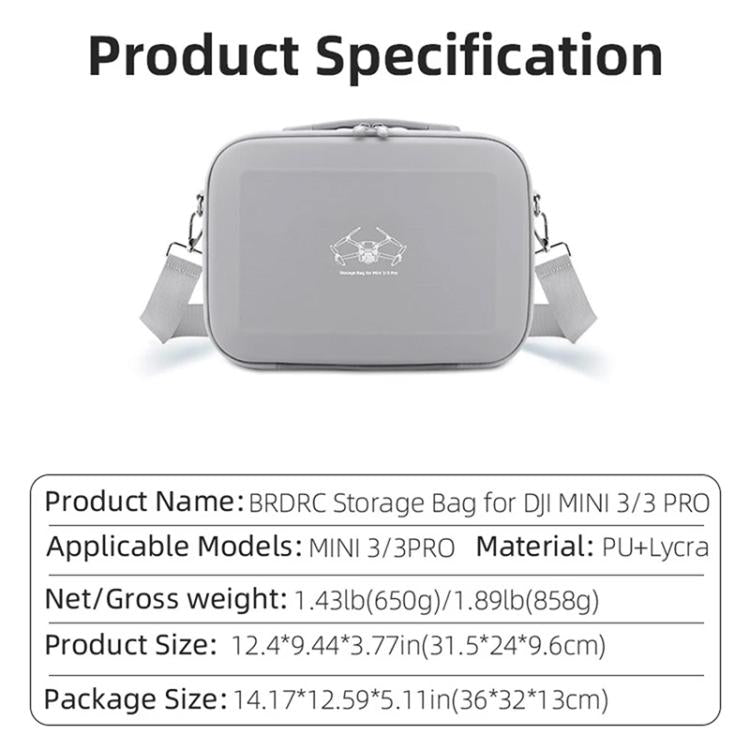 Bolsa de transporte y almacenamiento para control remoto de dron DJI Mini 3 / 3 Pro BRDRC, For DJI Mini 3 / 3 Pro