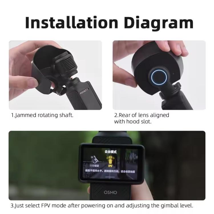 Parasol BRDRC para DJI OSMO Pocket 3, cubierta protectora para la lente., For DJI OSMO Pocket 3