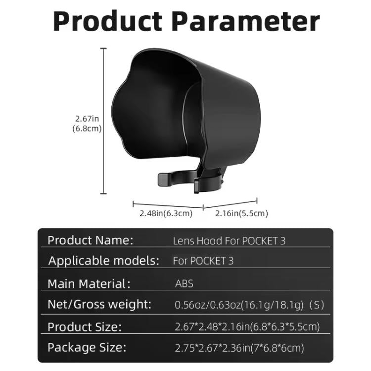 Parasol BRDRC para DJI OSMO Pocket 3, cubierta protectora para la lente., For DJI OSMO Pocket 3