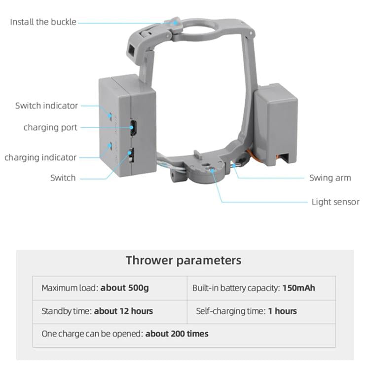 Sistema de lanzamiento aéreo para DJI Mavic Air 2 / Air 2S (parabólico), For DJI Mavic Air 2 / Air 2S