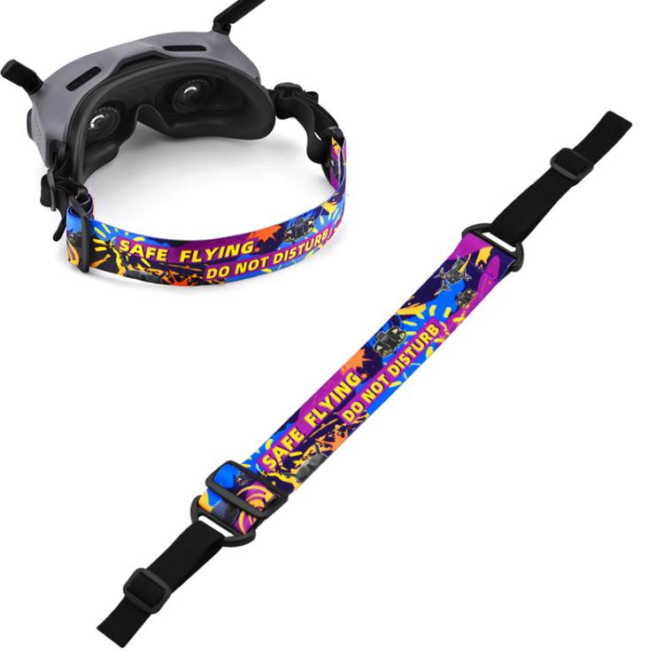Diadema BRDRC con estampado de grafiti colorido y correa fija para gafas DJI Aavta 2 / FPV V2