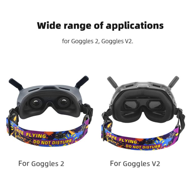 Diadema BRDRC con estampado de grafiti colorido y correa fija para gafas DJI Aavta 2 / FPV V2