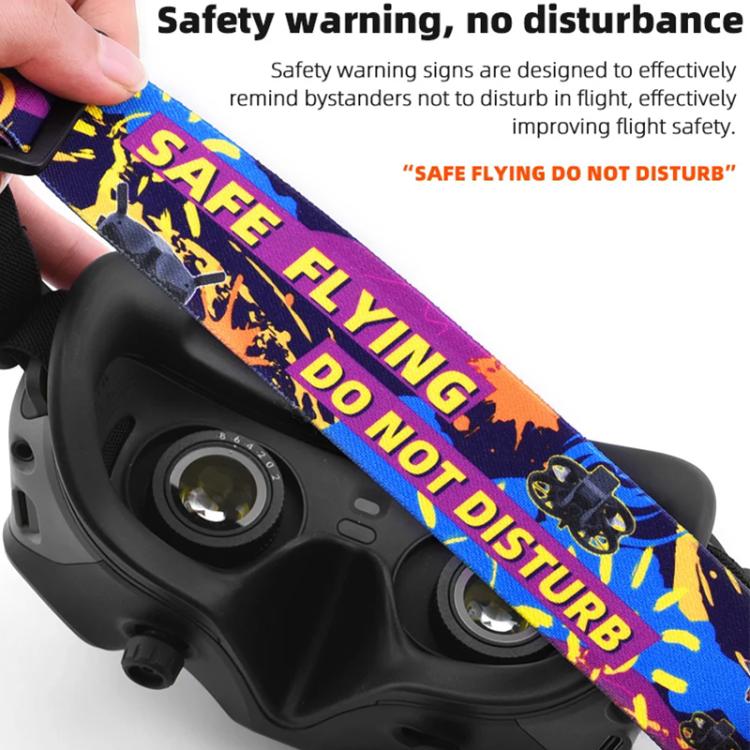 Diadema BRDRC con estampado de grafiti colorido y correa fija para gafas DJI Aavta 2 / FPV V2