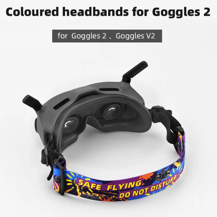 Diadema BRDRC con estampado de grafiti colorido y correa fija para gafas DJI Aavta 2 / FPV V2