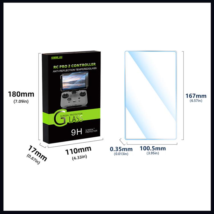 Protector de pantalla de vidrio templado STARTRC HD AR para DJI Mavic 4 Pro / RC Pro 2, HD AR Glass Film