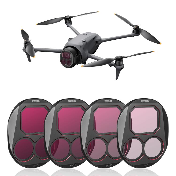 Kit de filtros de lente STARTRC 4 en 1 (ND8, ND16, ND32, ND64) para DJI Mavic 4 Pro, ND8 ND16 ND32 ND64