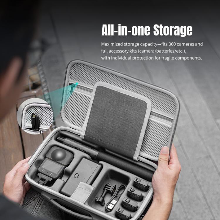 Bolsa de almacenamiento portátil de PU para DJI Osmo 360 STARTRC (kit completo), For DJI Osmo 360 PU