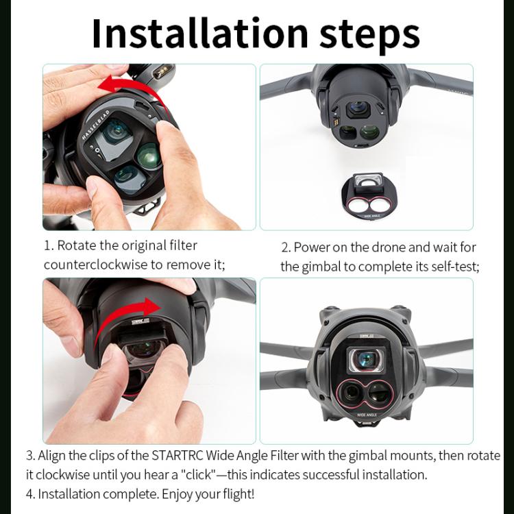 Filtro de lente gran angular para dron DJI Mavic 4 Pro STARTRC, For DJI Mavic 4 Pro