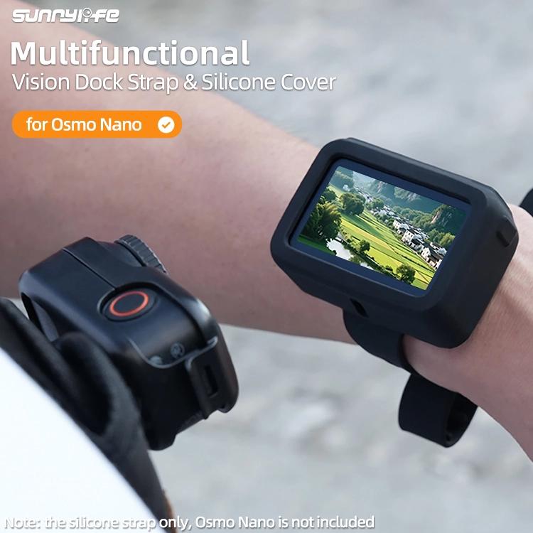Correa de base para DJI Osmo Nano Sunnylife Vision, banda de expansión, funda protectora de silicona, correa para bicicleta, collar para gato, For DJI Osmo Nano Vision Dock Cover
