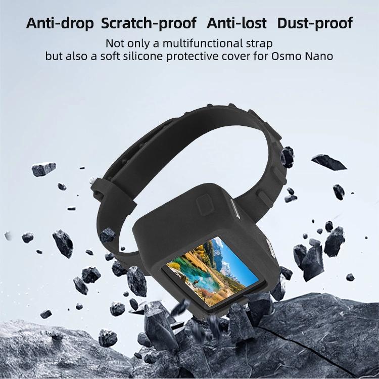 Correa de base para DJI Osmo Nano Sunnylife Vision, banda de expansión, funda protectora de silicona, correa para bicicleta, collar para gato, For DJI Osmo Nano Vision Dock Cover