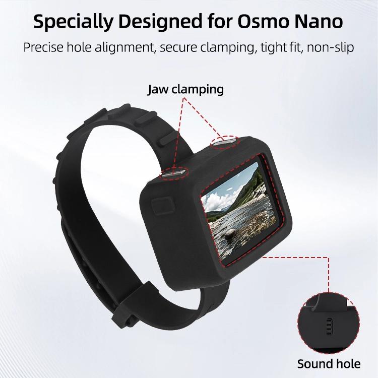 Correa de base para DJI Osmo Nano Sunnylife Vision, banda de expansión, funda protectora de silicona, correa para bicicleta, collar para gato, For DJI Osmo Nano Vision Dock Cover