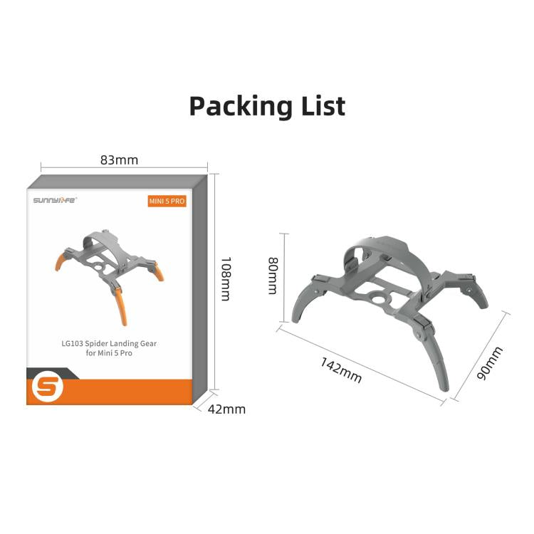Para DJI Mini 5 Pro, extensiones de patas de aterrizaje Sunnylife con soporte y soporte para las patas., For DJI Mini 5 Pro