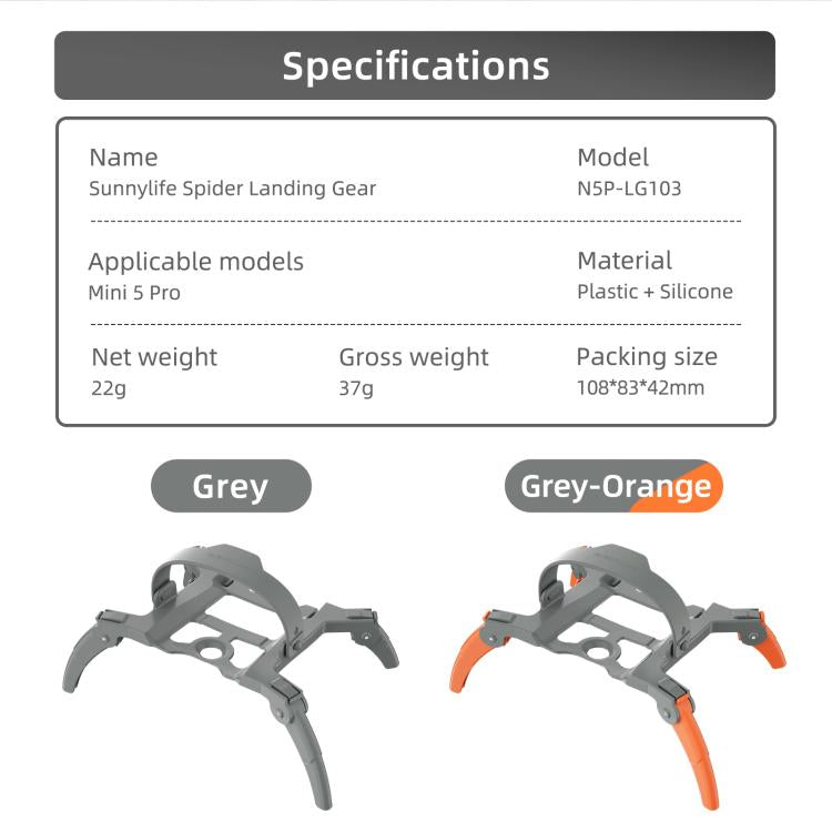 Para DJI Mini 5 Pro, extensiones de patas de aterrizaje Sunnylife con soporte y soporte para las patas., For DJI Mini 5 Pro