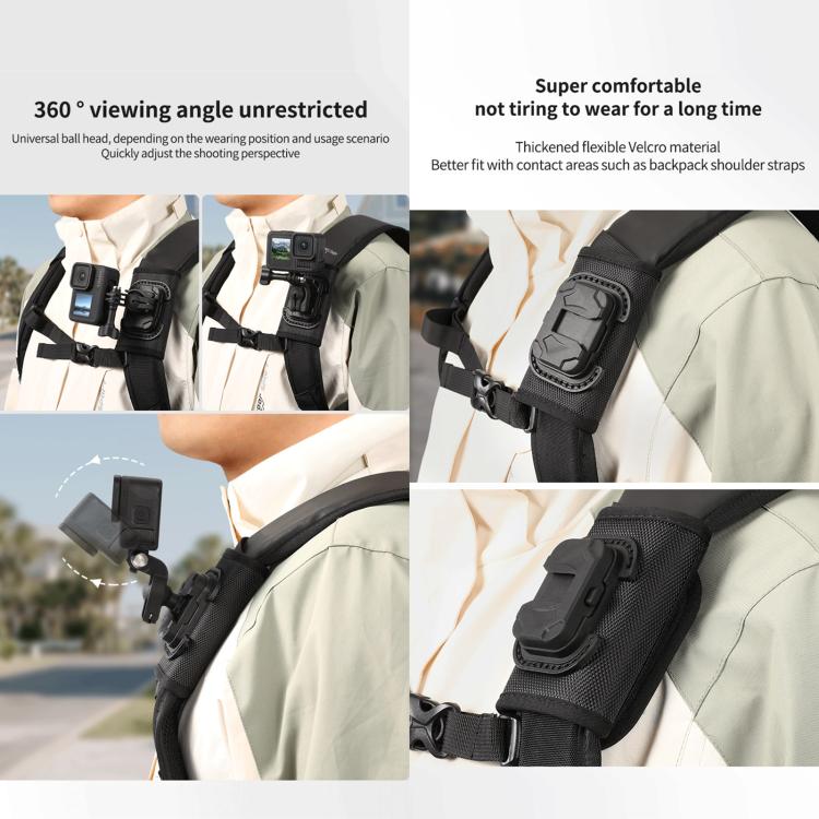 Clip de montaje universal para mochilas STARTRC con cierre de velcro, Backpack Clip