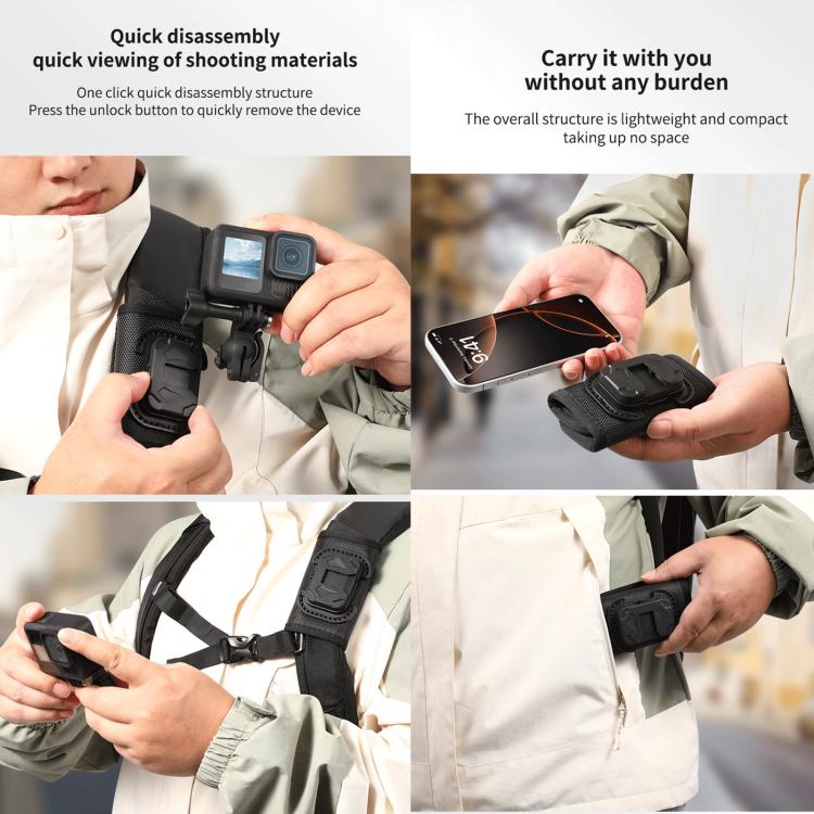 Clip de montaje universal para mochilas STARTRC con cierre de velcro, Backpack Clip
