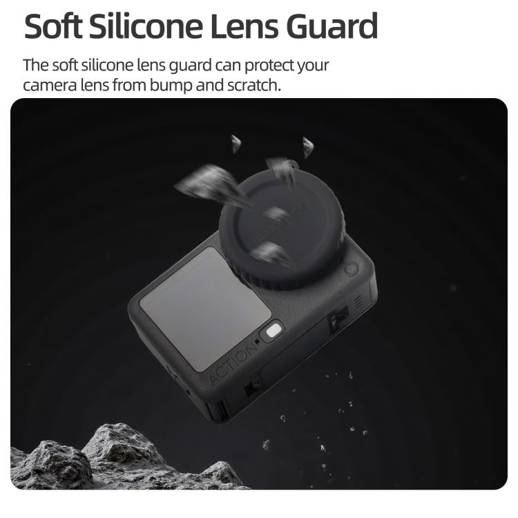 Funda protectora de silicona Sunnylife resistente a los arañazos para la lente de la cámara DJI Osmo Action 6, For DJI Osmo Action 6