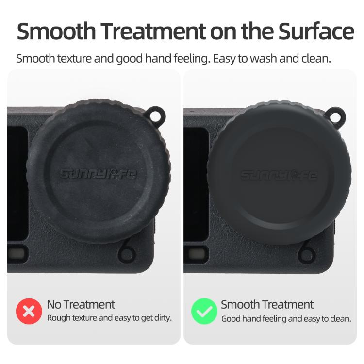 Funda protectora de silicona Sunnylife resistente a los arañazos para la lente de la cámara DJI Osmo Action 6, For DJI Osmo Action 6