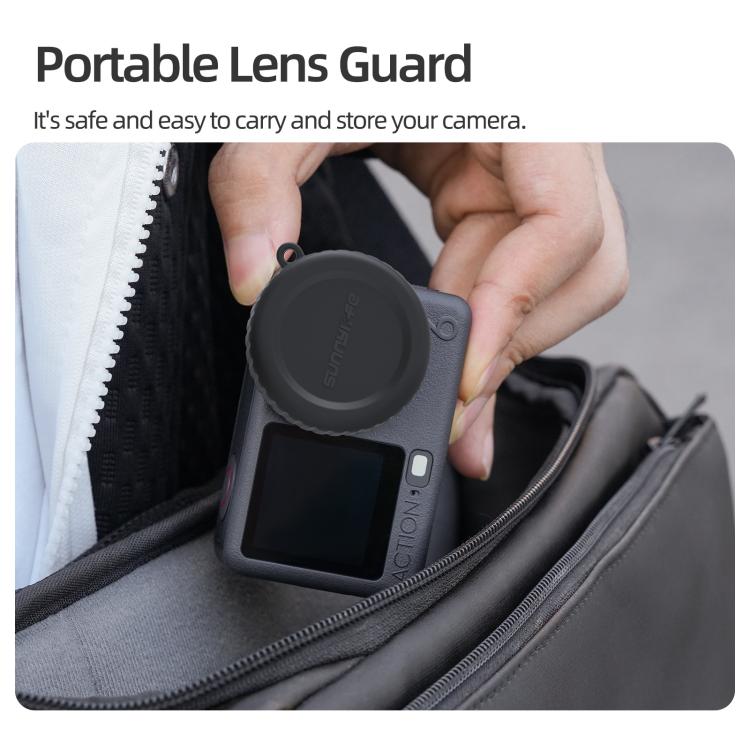 Funda protectora de silicona Sunnylife resistente a los arañazos para la lente de la cámara DJI Osmo Action 6, For DJI Osmo Action 6