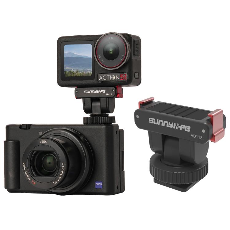 Sunnylife AD118 Adaptador magnético de liberación rápida para zapata fría Sunnylife, soporte de 1/4", adaptador de palo selfie ajustable con inclinación de 180° para DJI Osmo 360 / Action 5 Pro / 4 / 3, AD118 For DJI Osmo 360 / Action 5 Pro