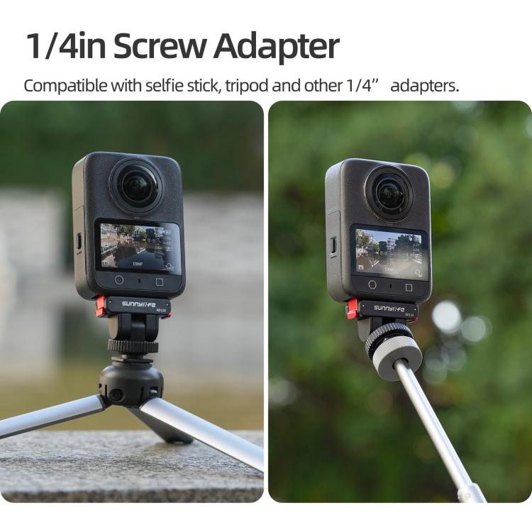 Sunnylife AD118 Adaptador magnético de liberación rápida para zapata fría Sunnylife, soporte de 1/4", adaptador de palo selfie ajustable con inclinación de 180° para DJI Osmo 360 / Action 5 Pro / 4 / 3, AD118 For DJI Osmo 360 / Action 5 Pro