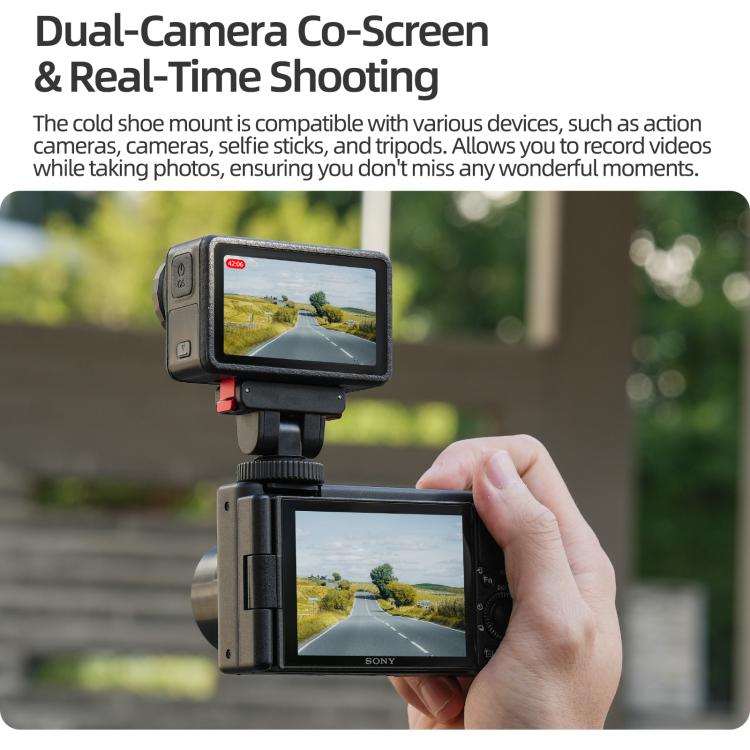 Sunnylife AD118 Adaptador magnético de liberación rápida para zapata fría Sunnylife, soporte de 1/4", adaptador de palo selfie ajustable con inclinación de 180° para DJI Osmo 360 / Action 5 Pro / 4 / 3, AD118 For DJI Osmo 360 / Action 5 Pro