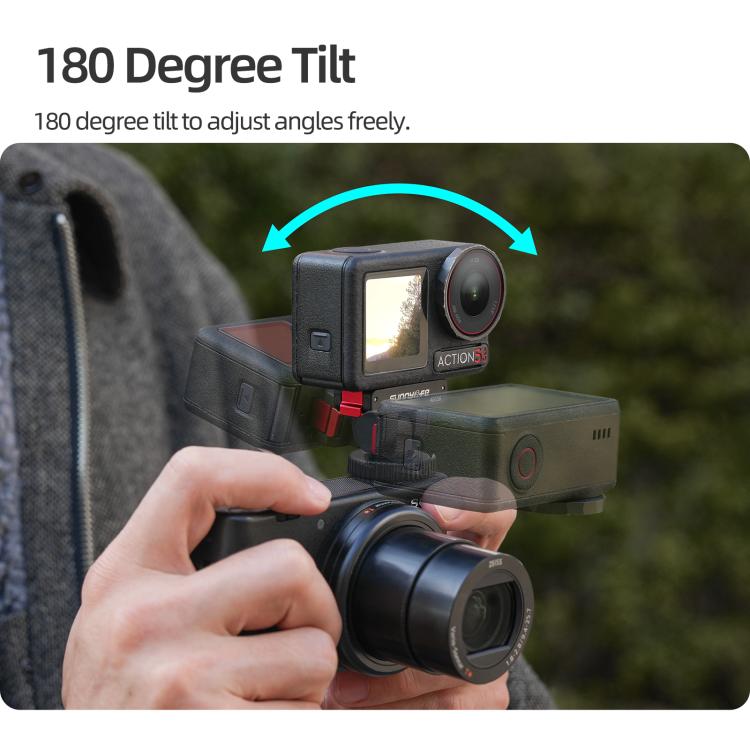 Sunnylife AD118 Adaptador magnético de liberación rápida para zapata fría Sunnylife, soporte de 1/4", adaptador de palo selfie ajustable con inclinación de 180° para DJI Osmo 360 / Action 5 Pro / 4 / 3, AD118 For DJI Osmo 360 / Action 5 Pro