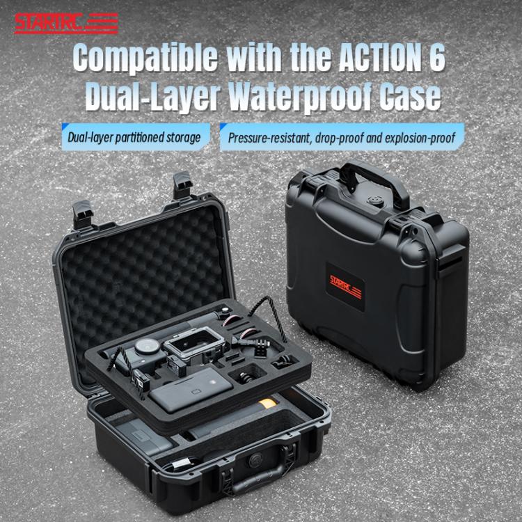 Maleta de almacenamiento impermeable de doble capa de EVA y ABS para DJI Osmo Action 6 STARTRC, For DJI Osmo Action 6