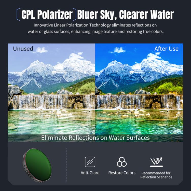 Filtro para lente de cámara DJI Osmo Action 6 STARTRC 4 en 1 CPL ND8 ND16 ND32, For DJI Osmo Action 6
