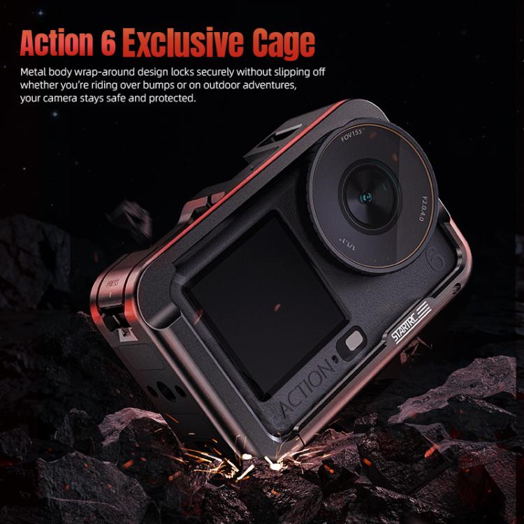 Estructura metálica STARTRC con zapata fría para DJI Osmo Action 6, For DJI Osmo Action 6 Metal Cage