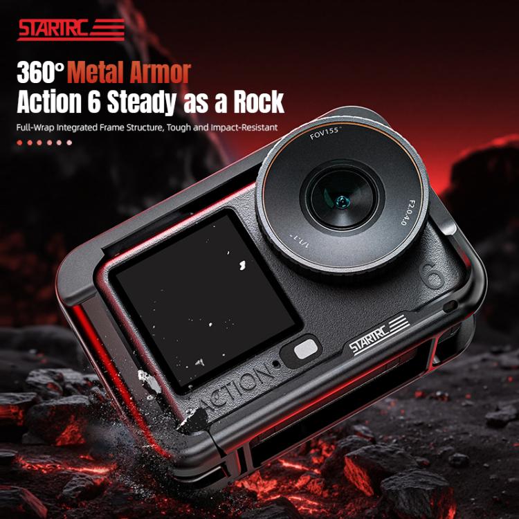 Estructura metálica STARTRC con zapata fría para DJI Osmo Action 6, For DJI Osmo Action 6 Metal Cage