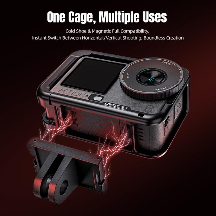 Estructura metálica STARTRC con zapata fría para DJI Osmo Action 6, For DJI Osmo Action 6 Metal Cage