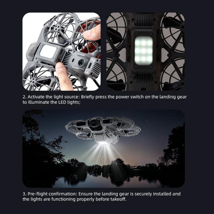 Para DJI Neo 2 STARTRC, tren de aterrizaje elevado con luces LED y soporte de entrenamiento, For DJI Neo 2