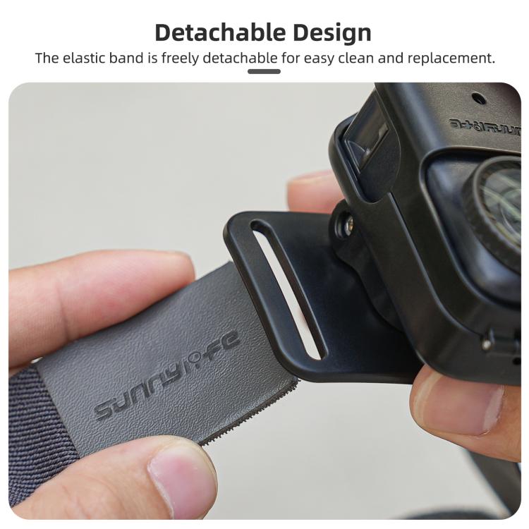Correa para la cabeza Sunnylife con rotación vertical-horizontal de 360° para DJI Osmo Nano, con adaptador, cordón ajustable para la cabeza y cuerda trenzada de seguridad.