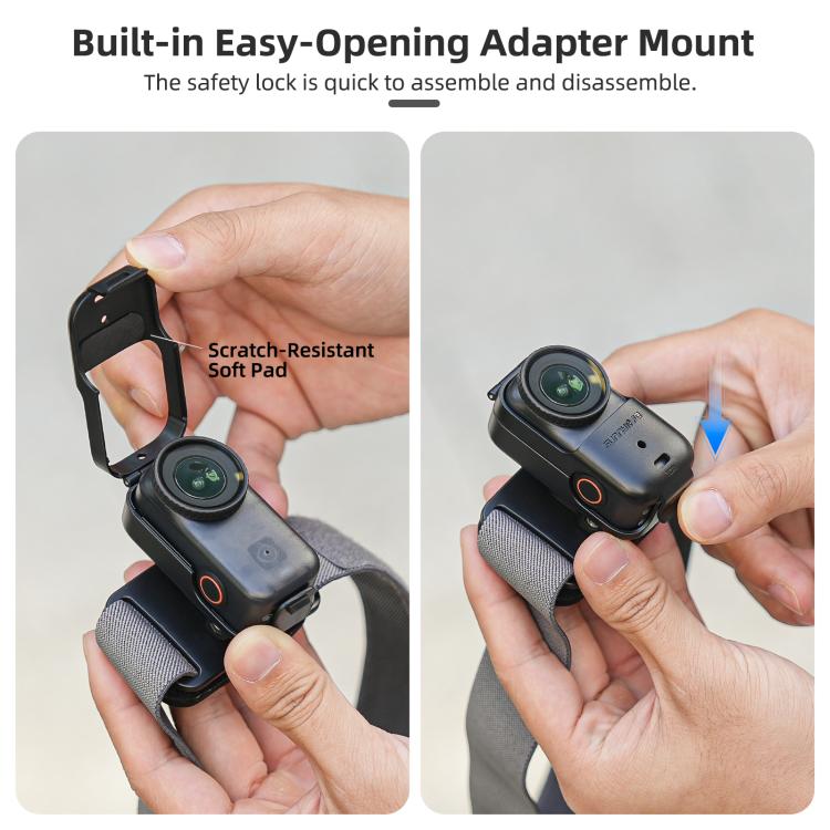 Correa para la cabeza Sunnylife con rotación vertical-horizontal de 360° para DJI Osmo Nano, con adaptador, cordón ajustable para la cabeza y cuerda trenzada de seguridad.