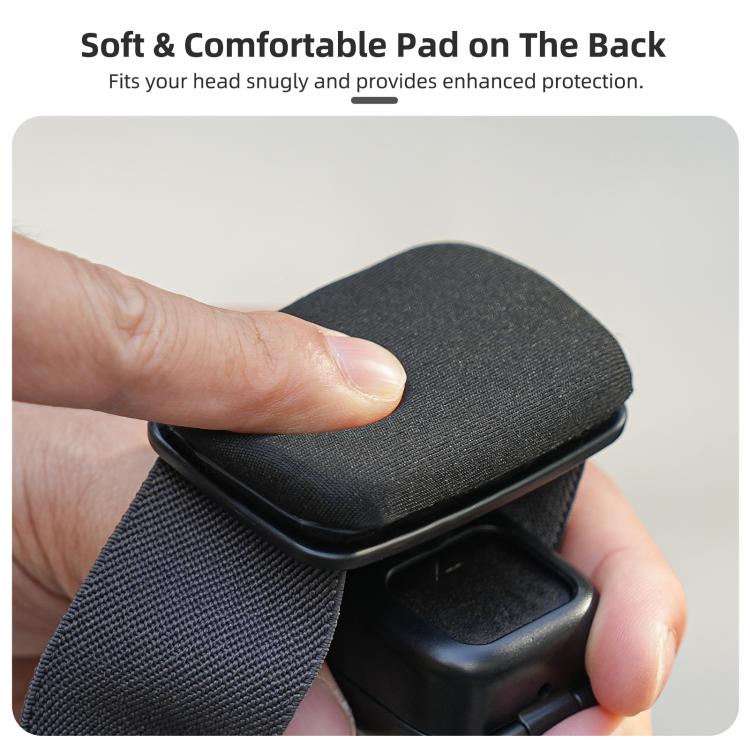 Correa para la cabeza Sunnylife con rotación vertical-horizontal de 360° para DJI Osmo Nano, con adaptador, cordón ajustable para la cabeza y cuerda trenzada de seguridad.