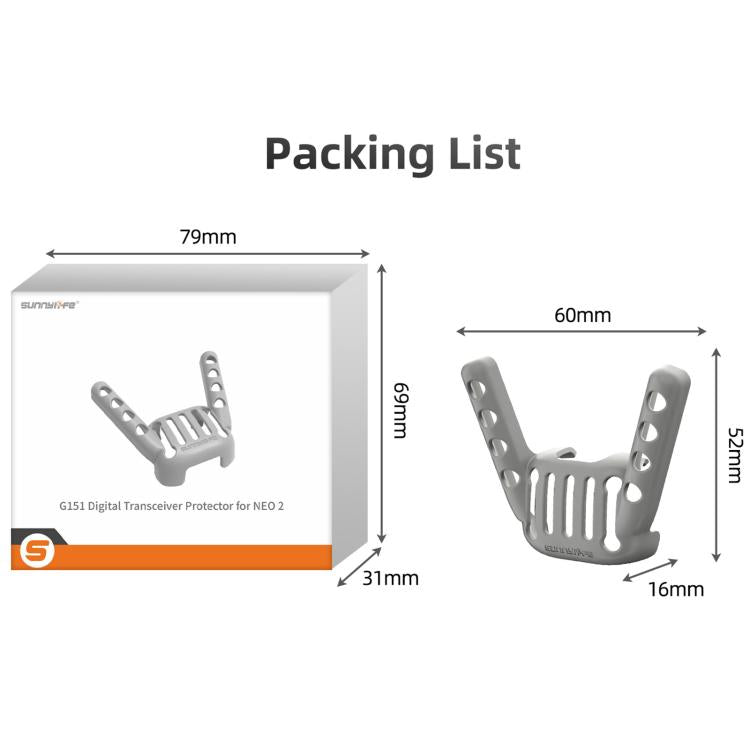 Protector de transceptor digital Sunnylife Hollow Design a prueba de golpes para DJI Neo 2