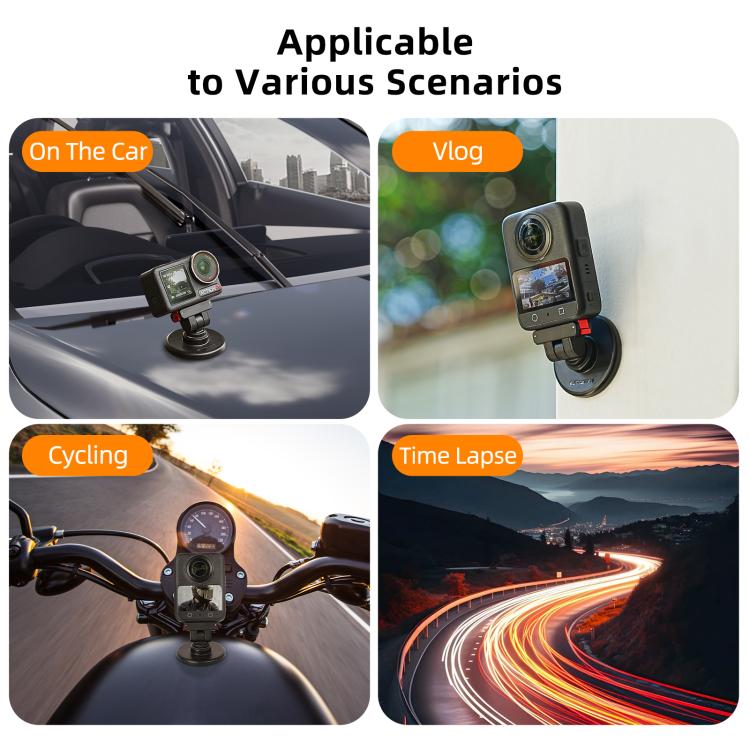 Soporte de base magnética de liberación rápida Sunnylife de 1/4" con inclinación ajustable de 180° para mesa, compatible con DJI Osmo 360 / Action 5 Pro / 4 / 3 / 2, DZ-140 For DJI Osmo 360 / Action 5 Pro