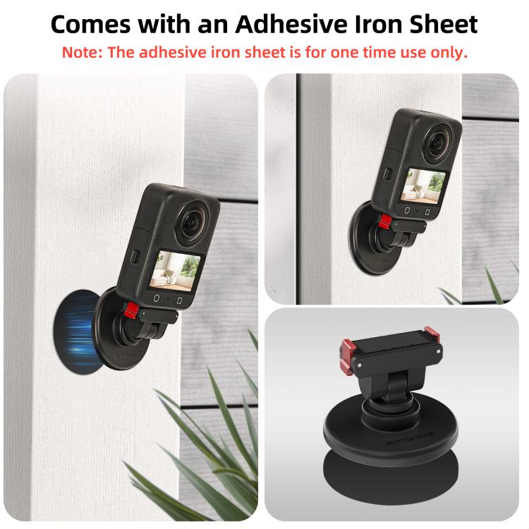 Soporte de base magnética de liberación rápida Sunnylife de 1/4" con inclinación ajustable de 180° para mesa, compatible con DJI Osmo 360 / Action 5 Pro / 4 / 3 / 2, DZ-140 For DJI Osmo 360 / Action 5 Pro