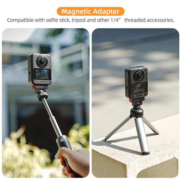 Soporte de base magnética de liberación rápida Sunnylife de 1/4" con inclinación ajustable de 180° para mesa, compatible con DJI Osmo 360 / Action 5 Pro / 4 / 3 / 2, DZ-140 For DJI Osmo 360 / Action 5 Pro