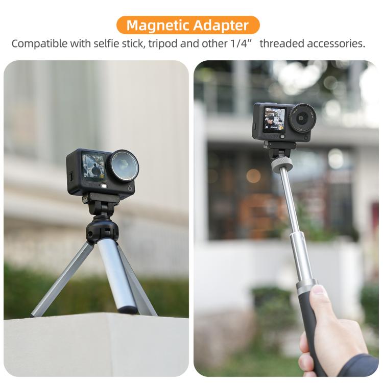 Soporte de base magnética bidireccional de liberación rápida Sunnylife de 1/4" con inclinación ajustable de 180° para mesa, compatible con DJI Osmo Nano / Action 6., DZ-141 For DJI Osmo Nano / Action 6