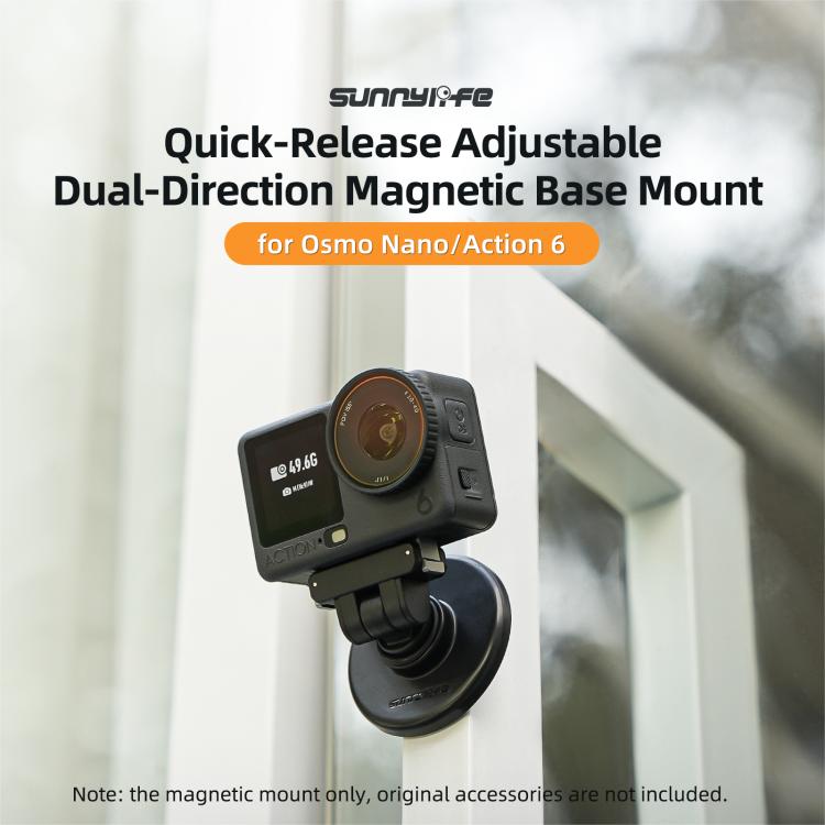 Soporte de base magnética bidireccional de liberación rápida Sunnylife de 1/4" con inclinación ajustable de 180° para mesa, compatible con DJI Osmo Nano / Action 6., DZ-141 For DJI Osmo Nano / Action 6
