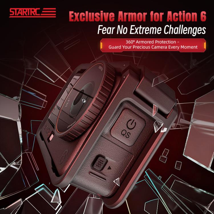 Adaptador de expansión vertical-horizontal STARTRC de plástico para DJI Osmo Action 6 con zapata fría, For DJI Osmo Action 6 Plastic Cage