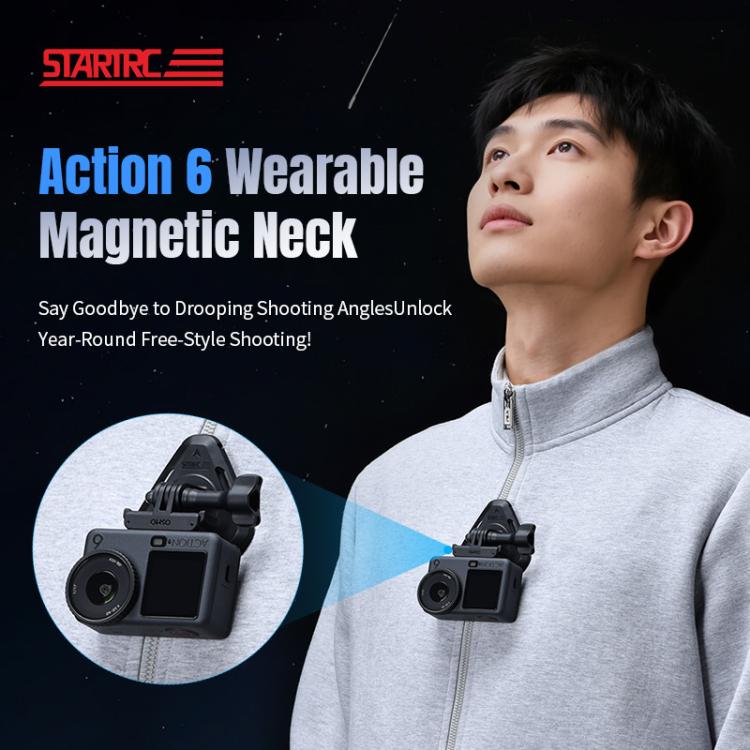 Soporte magnético para cuello STARTRC para cámara de acción, ideal para vlogs y vídeos POV.