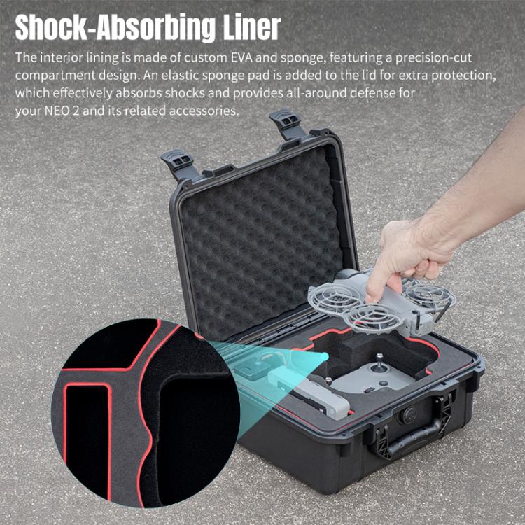 Maleta de almacenamiento portátil mini impermeable a prueba de explosiones de PP para DJI Neo 2 STARTRC, For DJI Neo 2 Mini Box
