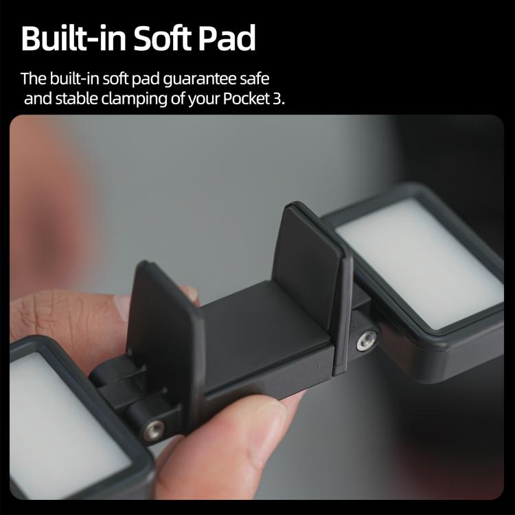 Luz de vídeo LED ajustable Sunnylife de liberación rápida para DJI Osmo Pocket 3, luz de relleno portátil regulable tricolor.