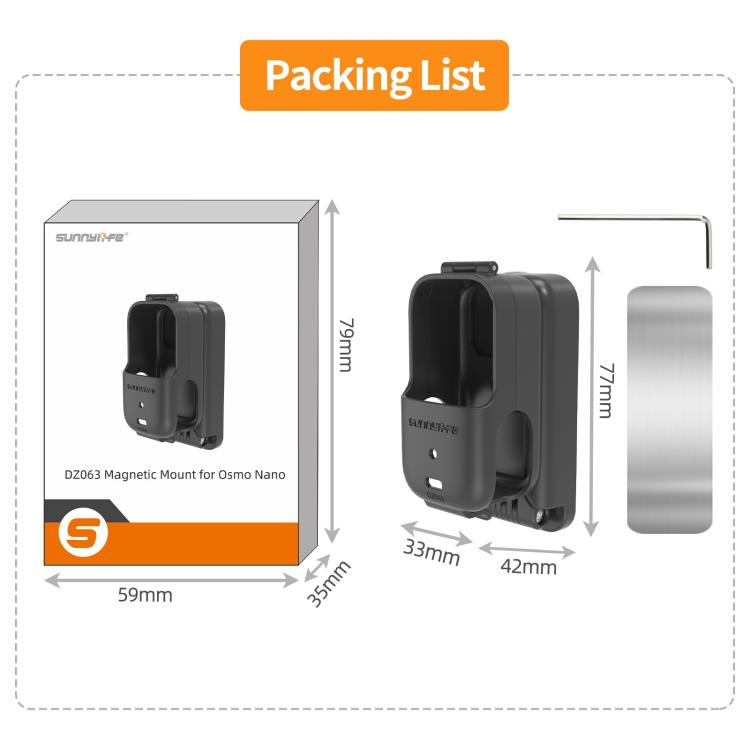 Soporte magnético Sunnylife para DJI Osmo Nano con rotación de 360 grados y base de mesa ajustable., ON-DZ063 Magnetic Mount