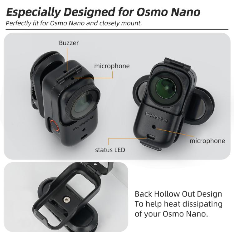 Clip de mochila Sunnylife para DJI Osmo Nano, abrazadera para cámara de acción con rotación de 360 grados, montaje vertical-horizontal., ON-J062 Backpack Clip