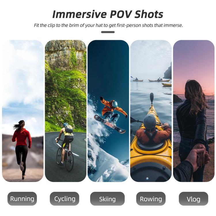 Soporte de clip para gorra de béisbol Sunnylife para DJI Osmo Nano, abrazadera para gorra de béisbol, soporte de liberación rápida para cámara POV Vlog, ON-J064 Cap Clamp