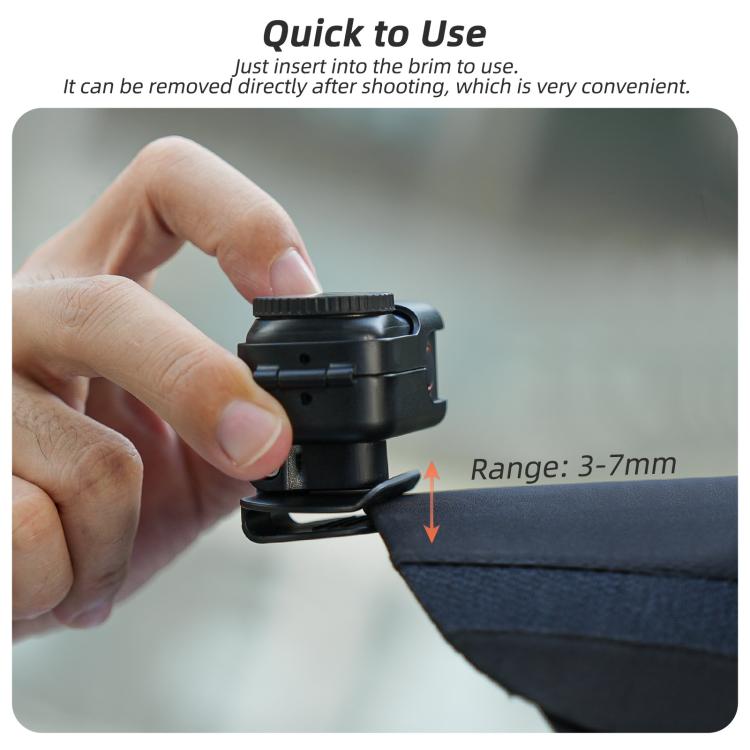 Soporte de clip para gorra de béisbol Sunnylife para DJI Osmo Nano, abrazadera para gorra de béisbol, soporte de liberación rápida para cámara POV Vlog, ON-J064 Cap Clamp